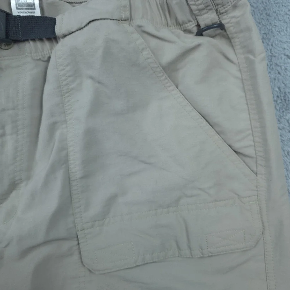 The North Face Convertible Pants Mens XL Short Beige Hiking Nylon Zip Off